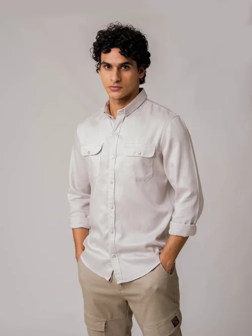 1.1 Curved Shape Double PKT L/S Shirt