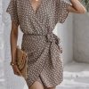 Cross border V-neck waist up dress