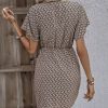 Cross border V-neck waist up dress