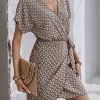 Cross border V-neck waist up dress
