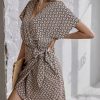 Cross border V-neck waist up dress